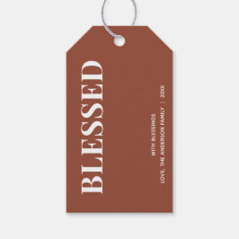 ミニマル BLESSED | テラコッタ ホリデー ギフトタグ