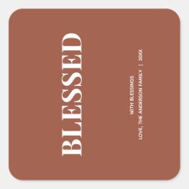 ミニマル BLESSED | テラコッタ ホリデー スクエアシール