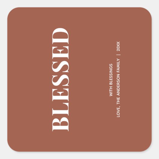 ミニマル BLESSED | テラコッタ ホリデー スクエアシール (正面)