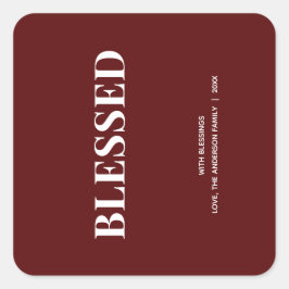 ミニマル BLESSED | ディープレッド ホリデー スクエアシール