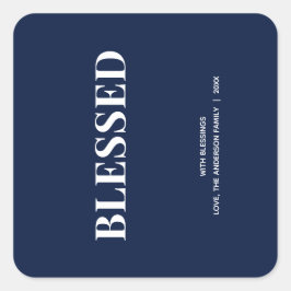 ミニマル BLESSED | ネイビーブルー ホリデー スクエアシール