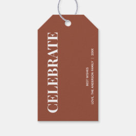 ミニマル CELEBRATE | テラコッタ ホリデー ギフトタグ