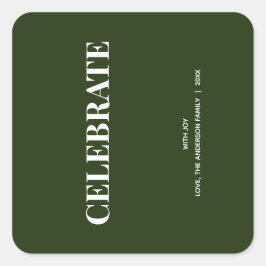 ミニマル CELEBRATE | フォレストグリーン ホリデー スクエアシール