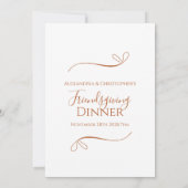 ミニマル・ chic な感謝祭の食事会 招待状 (裏面)