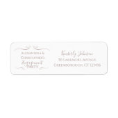 ミニマル chic エンゲージメントパーティー 返信住所 ラベル (正面)