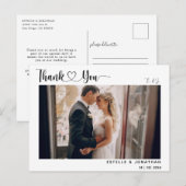 ミニマル chic | スタイリッシュなカリグラフィー ありがとうございます シーズンポストカード (正面/裏面)