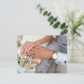 ミニマル chic | スタイリッシュなカリグラフィー ありがとうございます ポストカード (スタンド正面)