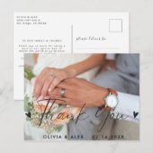 ミニマル chic | スタイリッシュなカリグラフィー ありがとうございます ポストカード (正面/裏面)