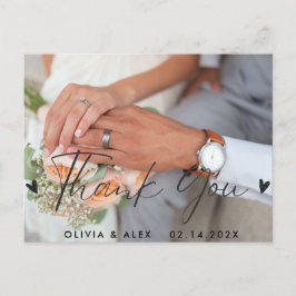 ミニマル chic | スタイリッシュなカリグラフィー ありがとうございます ポストカード