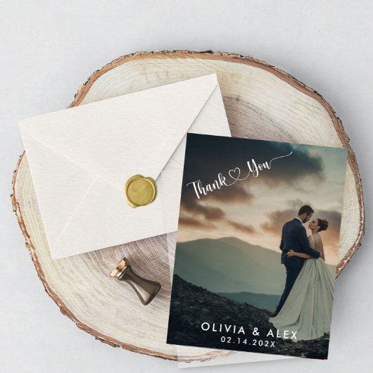 ミニマル chic | スタイリッシュなカリグラフィー ありがとうございます ポストカード