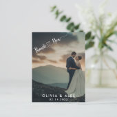 ミニマル chic | スタイリッシュなカリグラフィー ありがとうございます ポストカード (スタンド正面)