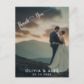 ミニマル chic | スタイリッシュなカリグラフィー ありがとうございます ポストカード (正面)