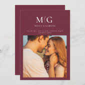 ミニマル chic | モノグラム フォト セーブ・ザ・デート (正面/裏面)