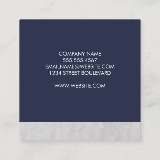 ミニマル | Curssive |プロフェッショナル スクエア名刺 (裏面)