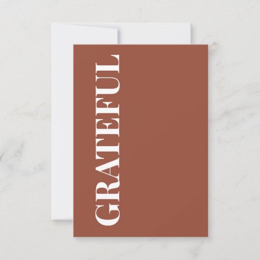 ミニマル GRATEFUL | テラコッタ ホリデーグリーティング カード (正面)