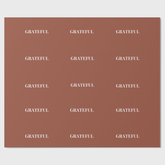 ミニマル GRATEFUL | テラコッタ ホリデー ラッピングペーパー (フラット)