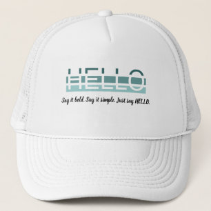 ミニマル"HELLO"タイポグラフィキャップ – グラディエモダンン キャップ