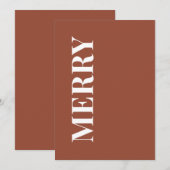 ミニマル MERRY | テラコッタ ホリデー グリーティング カード (正面/裏面)