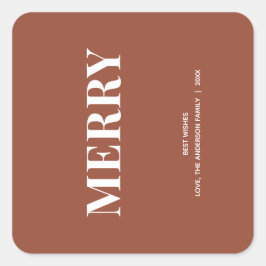 ミニマル MERRY | テラコッタ ホリデー スクエアシール