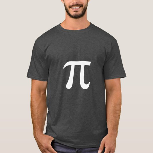 ミニマル Pi シンボル、クリーン π デザイン Tシャツ (正面)
