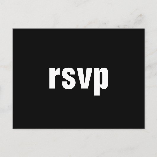 ミニマル「rsvp」ポストカード ポストカード (正面)