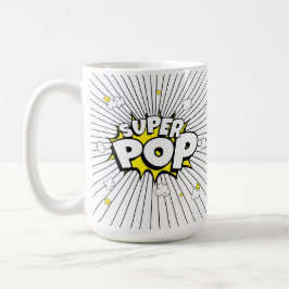 ミニマル SUPER POP! コミックポップアート ポップコーンのダジャレ コーヒーマグカップ