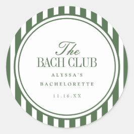 ミニマル「The Bach Club」ストライプグリーンバチェラー ラウンドシール