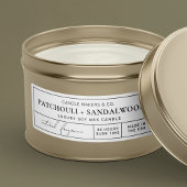 ミニマルApothecary Candle Tin 3x1"長方形ラベル シール