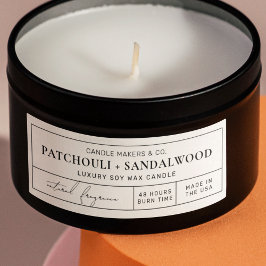 ミニマルApothecary Candle Tin 3x1"長方形ラベル シール