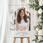 ミニマルArchブライダルシャワー写真ようこそ アクリルサイン