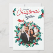 ミニマルArch初めてのクリスマスカップル写真 シーズンカード (正面)