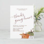 ミニマルArch Photo Burgundyのディナ感謝してい与えー 招待状 (スタンド正面)