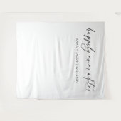 ミニマルB&Wの背景を楽しく結婚過ごす タペストリー (正面(横))