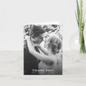 ミニマルB&Wフォト結婚ズ サンキューカード (正面)
