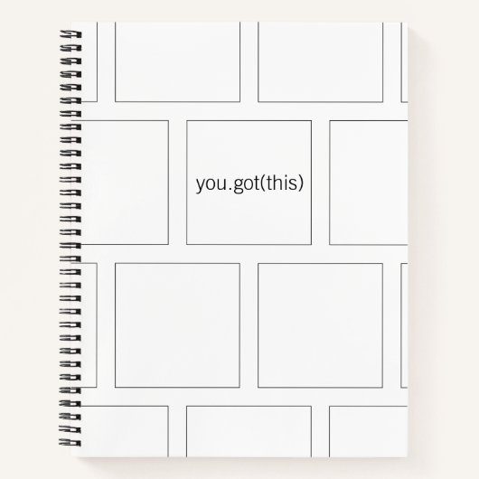 ミニマルB&W勇気付けられるノート ノートブック (正面)