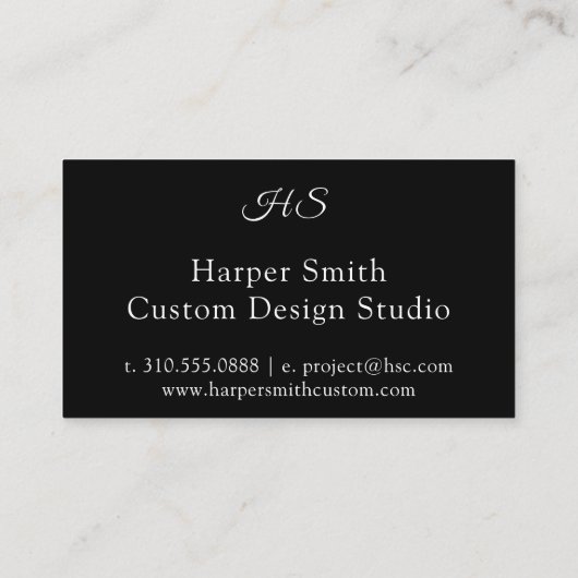 ミニマルB&W名刺エレガントプロフェッショナル 名刺 (裏面)