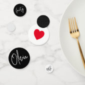 ミニマルB&W幾何学長誕生日赤いハート コンフェッティ (グループ)