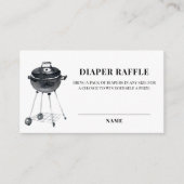 ミニマルBBQグリルオムツラッフルベビーシャワー エンクロージャーカード (正面)