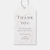 ミニマルBeige Monogram 結婚's Thank You ギフトタグ (正面)