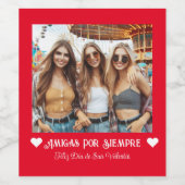 ミニマルBFFバレンタインデースペインのホワイトハート ワインラベル (シングルラベル)