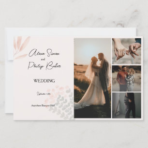 ミニマルBohoフォトコラージュ結婚式 プログラム