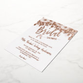 ミニマルBohoブライダルシャワーフォトバラ金ゴールド 箔招待状 (回転した状態)