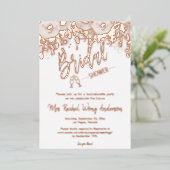 ミニマルBohoブライダルシャワーフォトバラ金ゴールド 箔招待状 (立ち正面)