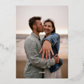 ミニマルBohoブライダルシャワーフォトバラ金ゴールド 箔招待状 (裏面)