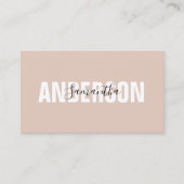 ミニマルBoho ベージュ QRコード モダン 名刺 (正面)