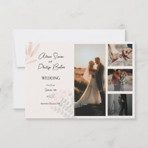 ミニマルBoho Photo Collage 結婚's 出欠カード