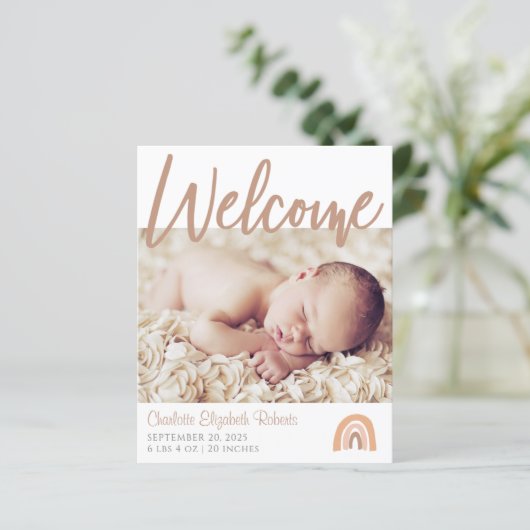 ミニマルBoho Rainbow写真誕生のお知らせ (スタンド正面)