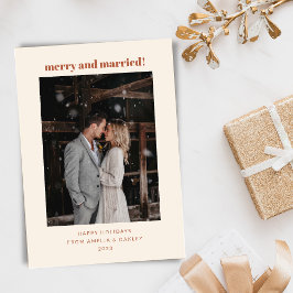 ミニマルBoho Rustのメリークリスマス結婚した写真 シーズンカード