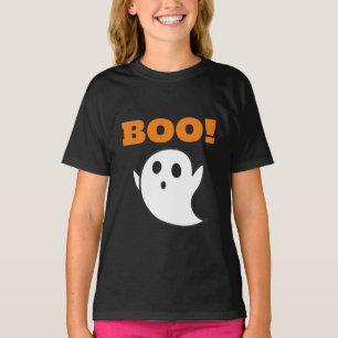 ミニマルBOOモダンの可愛い幽霊!言葉 Tシャツ