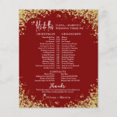 ミニマルBurgundyスクリプト文字結婚式の日のタイムライン (裏面)